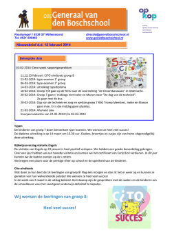 Wij wensen de leerlingen van groep 8: Heel veel succes!