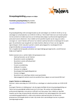 Groepsbegeleiding: groepen en clubjes Teamleider