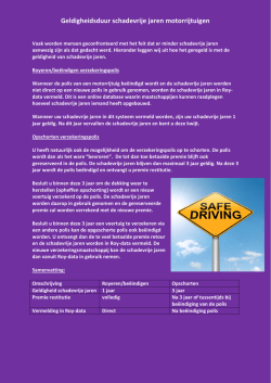 Informatie over schadevrije jaren