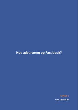 Hoe adverteren op Facebook?