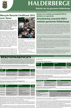 Publicaties Halderbergse Bode, 30 juli 2014