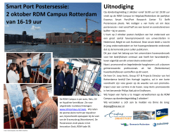 Smart Port Postersessie: Uitnodiging 2 oktober RDM