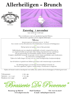 Allerheiligen - Brunch - Brasserie De Provence