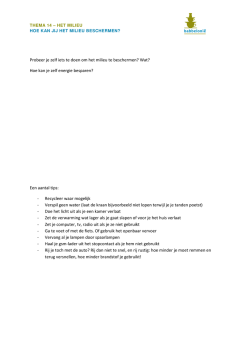 Hoe kan jij het milieu beschermen?