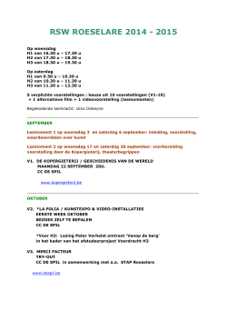 RSW planning Roeselare 2014-2015