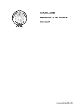 Jaarverslag 2013 - Scouting Willibrord Wassenaar