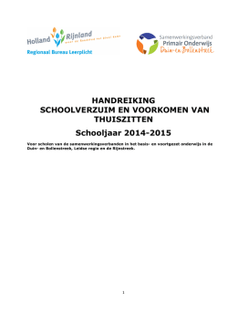 Handreiking schoolverzuim en voorkomen van thuiszitten