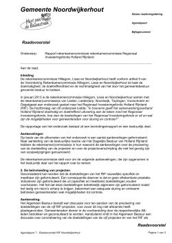 Agendapunt 7 - Raadsvoorstel RIF Noordwijkerhout