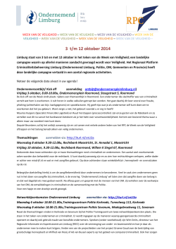 3 t/m 12 oktober 2014 - Samenwerkende Industrieterreinen Maastricht