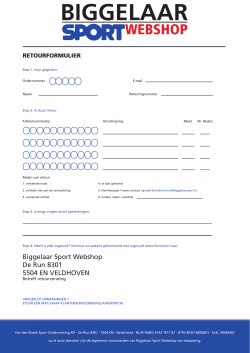 Biggelaar Sport Webshop De Run 8301 5504 EN VELDHOVEN