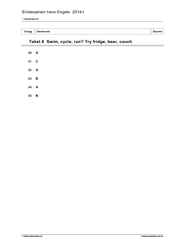 Tekst 8 Swim, cycle, run? Try fridge, beer, couch