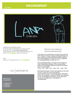 Nieuwsbrief juli 2014 - Boekhoudkantoor Janssens