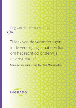 Schimmelpenninck-lezing 2014