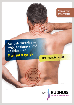 Aanpak chronische rug-, bekken- en/of nekklachten