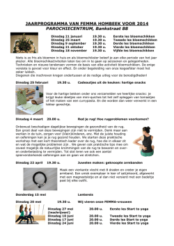 Jaarprogramma FEMMA 2014