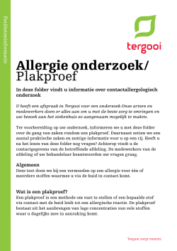 Allergie onderzoek/Plakproef (Hilversum / Blaricum) [63kb]