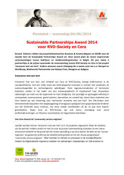 Sustainable Partnerships Award 2014 voor RVO