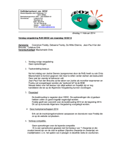 dinsdag 11 februari 2014 Verslag vergadering RvB GEOZ