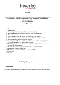 Agenda met toelichting AVA Inverko NV