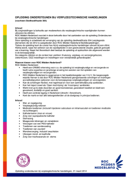 opleiding ondersteunen bij verpleegtechnische handelingen