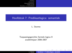 Hoofdstuk 7: Predikaatlogica: semantiek