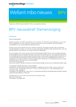 BPV Nieuwsbrief Dierverzorging.