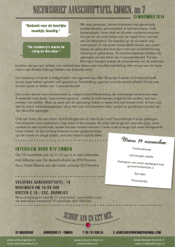 NIEUWSBRIEF AANSCHUIFTAFEL EMMEN, no 7