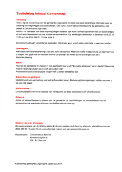 Klantenmap gemeente Lingewaard-versie juli 2014