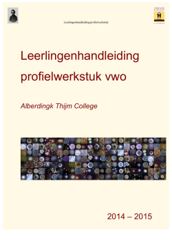 Handleiding profielwerkstuk vwo 2014-2015