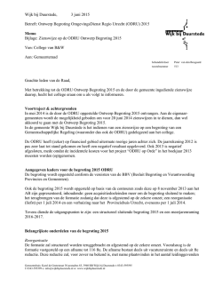 Memo_Begroting_ODRU_2015 - Gemeente Wijk bij Duurstede