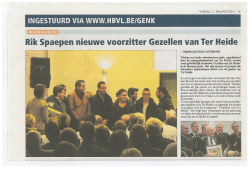 Rik Spaepen nieuwe voorzitter Gezellen van Ter Heide