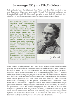 Hommage 100 jaar Rik Slabbinck