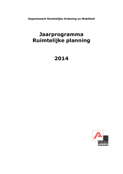 Jaarprogramma ruimtelijke planning 2014