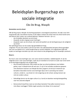 Beleidsplan Burgerschap en sociale integratie