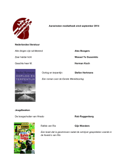 Aanwinsten mediatheek eind september 2014 Nederlandse