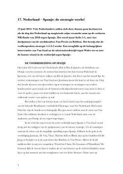 Lees hier hoofdstuk 17: Nederland–Spanje: de strategie werkt!