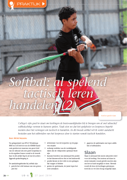 Softbal: al spelend tactisch leren handelen (2)