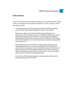 Eerdere oplevering - RWB Vastgoedmanagement