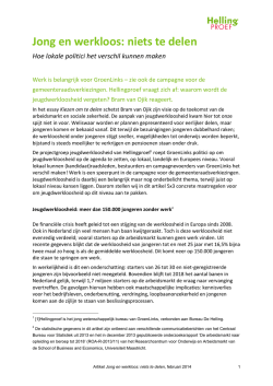 Jong en werkloos. Niets te delen