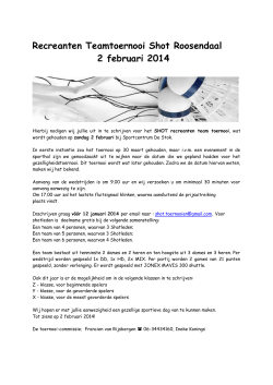 Inschrijfformulier - Badmintonvereniging Shot Roosendaal