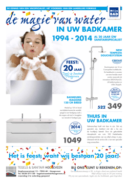 IN UW BADKAMER 1994 - 2014 - Tegels en Sanitair Hoogeveen