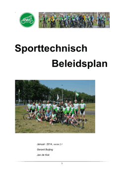 het sporttechnisch beleidsplan 2014