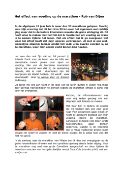 Het effect van voeding op de marathon - Rob van Dijen