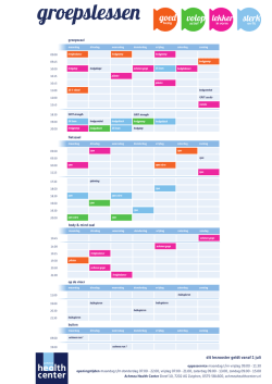 dit lesrooster geldt vanaf 1 juli