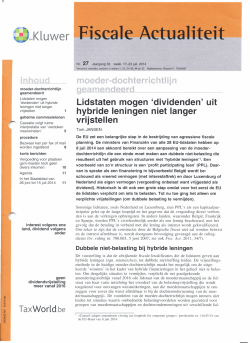 Fiscale actualiteit nr.27 2014