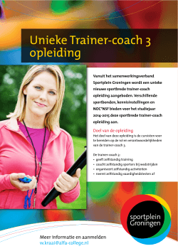 Unieke Trainer-coach 3 opleiding