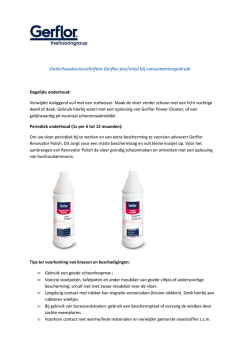Onderhoudsvoorschriften Gerflor pvc vinyl consument