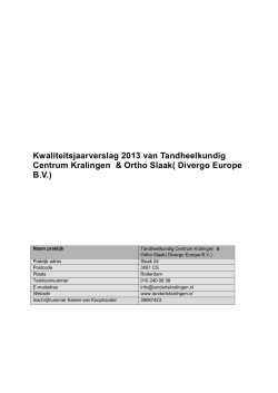 Bekijk het kwaliteitsverslag - Tandheelkundig Centrum Kralingen