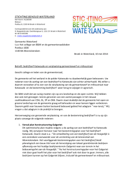 brief - Stichting Behoud Waterland