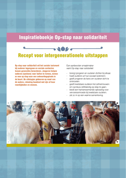 Inspiratieboekje Op-stap naar solidariteit Recept voor